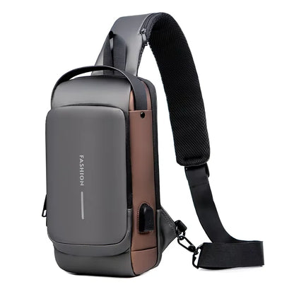 Men Multifunction anti Theft USB Shoulder Bag Man Crossbody Cross Body Travel Sling Chest Bags Pack Messenger Pack