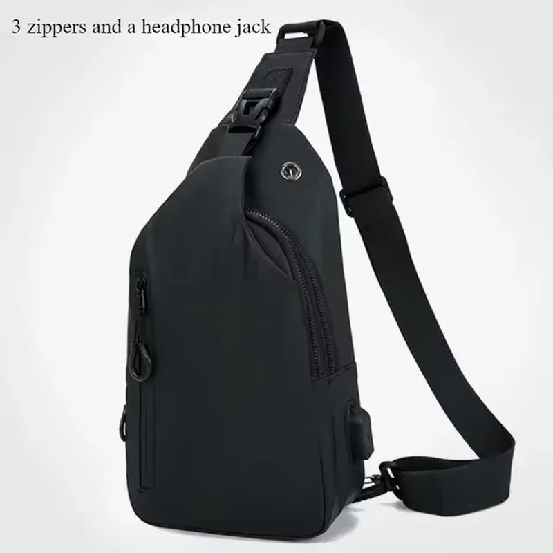 Men Multifunction anti Theft USB Shoulder Bag Man Crossbody Cross Body Travel Sling Chest Bags Pack Messenger Pack