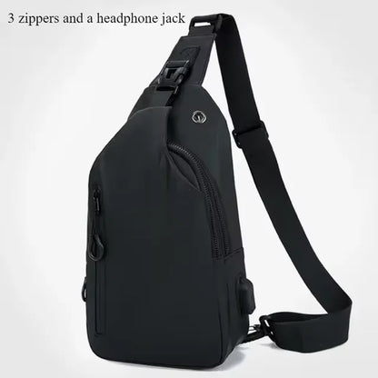Men Multifunction anti Theft USB Shoulder Bag Man Crossbody Cross Body Travel Sling Chest Bags Pack Messenger Pack