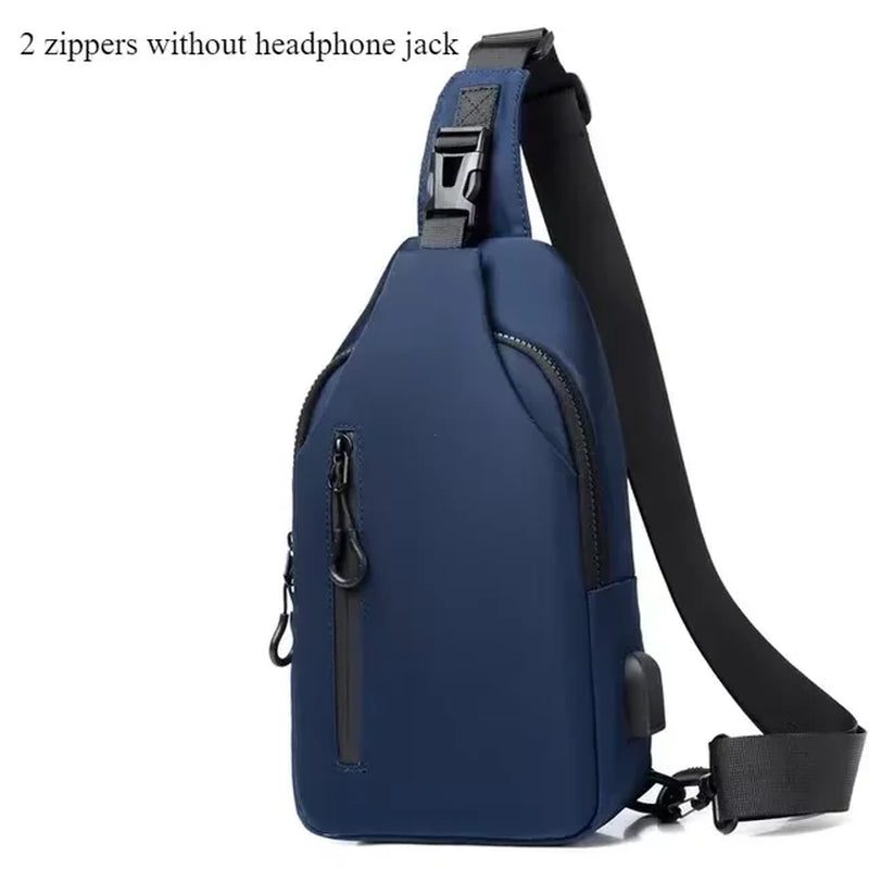 Men Multifunction anti Theft USB Shoulder Bag Man Crossbody Cross Body Travel Sling Chest Bags Pack Messenger Pack