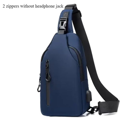 Men Multifunction anti Theft USB Shoulder Bag Man Crossbody Cross Body Travel Sling Chest Bags Pack Messenger Pack