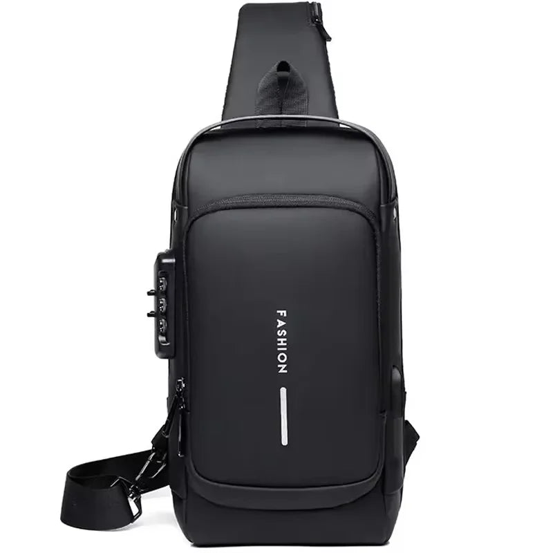 Men Multifunction anti Theft USB Shoulder Bag Man Crossbody Cross Body Travel Sling Chest Bags Pack Messenger Pack